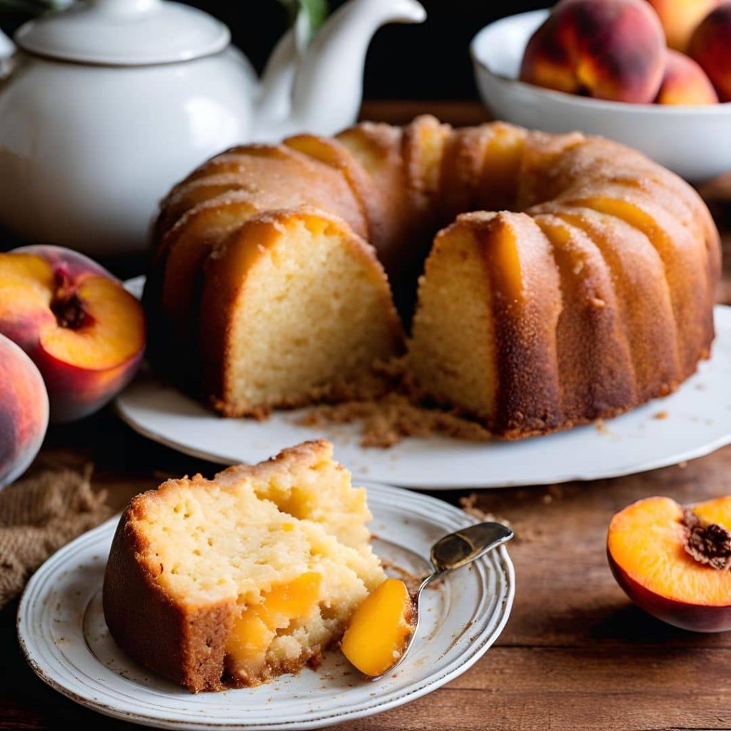 Peach cobbler pound cake