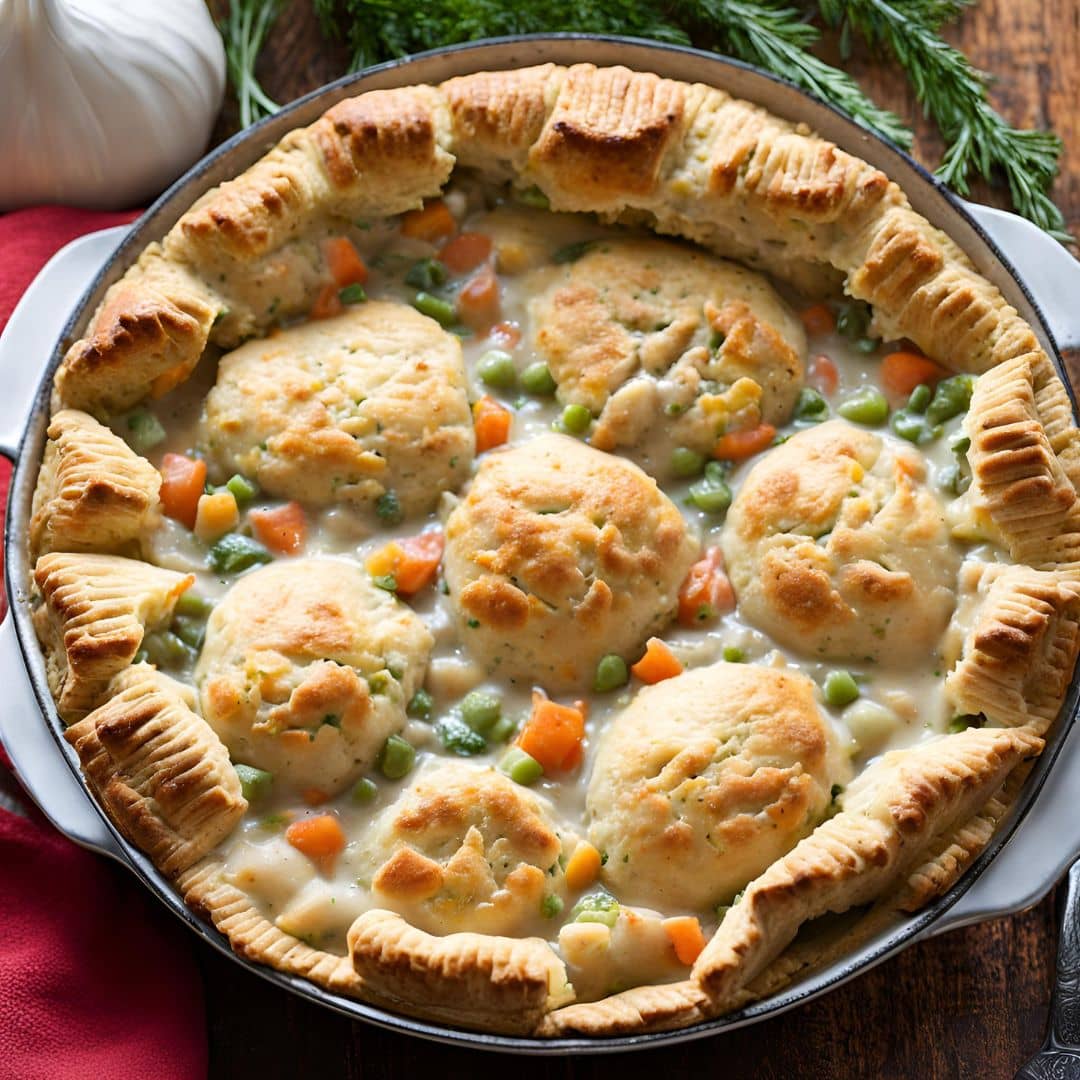 Chicken Pot Pie with Biscuits